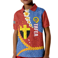 Tafea Province Kid Polo Shirt Vanuatu Pattern Map - Plumeria Flag Color