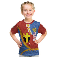 Tafea Province Kid T Shirt Vanuatu Pattern Map - Plumeria Flag Color