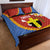 Tafea Province Quilt Bed Set Vanuatu Pattern Map - Plumeria Flag Color