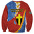 Tafea Province Sweatshirt Vanuatu Pattern Map - Plumeria Flag Color