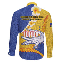 Torba Province Family Matching Long Sleeve Bodycon Dress and Hawaiian Shirt Vanuatu Pattern Crocodile - Plumeria Flag Color LT14 - Polynesian Pride