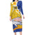 Torba Province Family Matching Long Sleeve Bodycon Dress and Hawaiian Shirt Vanuatu Pattern Crocodile - Plumeria Flag Color