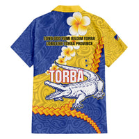 Torba Province Family Matching Short Sleeve Bodycon Dress and Hawaiian Shirt Vanuatu Pattern Crocodile - Plumeria Flag Color LT14 - Polynesian Pride