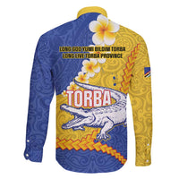 Torba Province Family Matching Short Sleeve Bodycon Dress and Hawaiian Shirt Vanuatu Pattern Crocodile - Plumeria Flag Color LT14 - Polynesian Pride