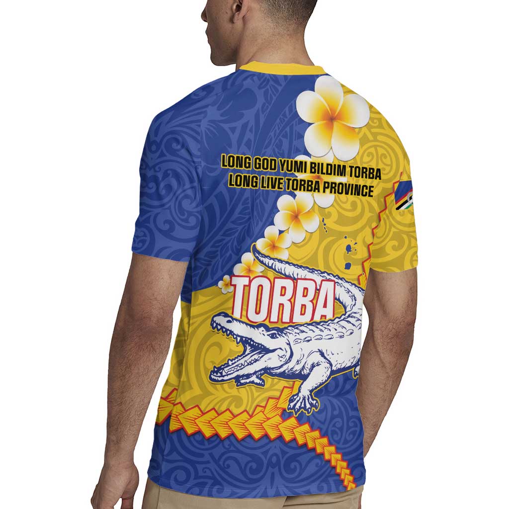 Torba Province Rugby Jersey Vanuatu Pattern Crocodile - Plumeria Flag Color