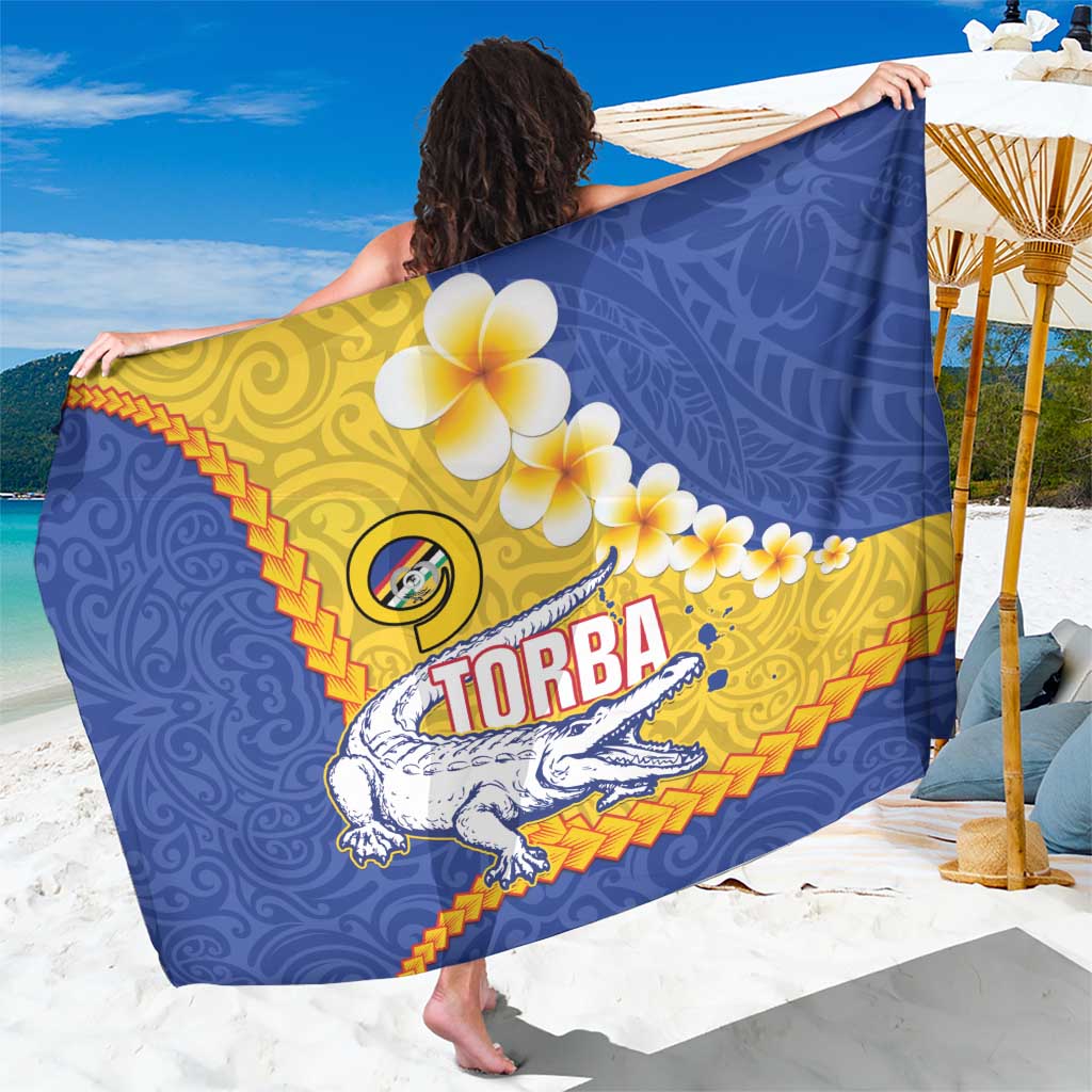 Torba Province Sarong Vanuatu Pattern Crocodile - Plumeria Flag Color