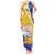 Torba Province Tank Maxi Dress Vanuatu Pattern Crocodile - Plumeria Flag Color