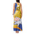 Torba Province Tank Maxi Dress Vanuatu Pattern Crocodile - Plumeria Flag Color