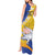 Torba Province Tank Maxi Dress Vanuatu Pattern Crocodile - Plumeria Flag Color