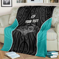 Custom New Zealand Stingray Oztag Blanket Tag Rugby Maori Pattern Black Version LT14 - Polynesian Pride