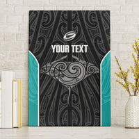 Custom New Zealand Stingray Oztag Canvas Wall Art Tag Rugby Maori Pattern Black Version LT14 Without Frame Black - Polynesian Pride