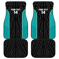 Custom New Zealand Stingray Oztag Car Mats Tag Rugby Maori Pattern Black Version LT14 - Polynesian Pride