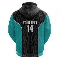 Custom New Zealand Stingray Oztag Hoodie Tag Rugby Maori Pattern Black Version LT14 - Polynesian Pride