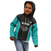 Custom New Zealand Stingray Oztag Kid Hoodie Tag Rugby Maori Pattern Black Version LT14 - Polynesian Pride