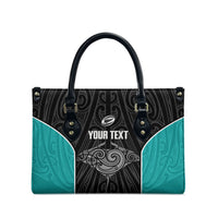 Custom New Zealand Stingray Oztag Leather Bag Tag Rugby Maori Pattern Black Version LT14 - Polynesian Pride
