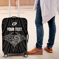 Custom New Zealand Stingray Oztag Luggage Cover Tag Rugby Maori Pattern Black Version LT14 Black - Polynesian Pride