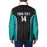 Custom New Zealand Stingray Oztag Padded Jacket Tag Rugby Maori Pattern Black Version LT14 - Polynesian Pride