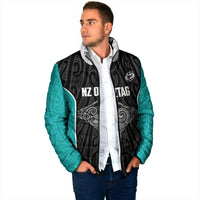 Custom New Zealand Stingray Oztag Padded Jacket Tag Rugby Maori Pattern Black Version LT14 - Polynesian Pride