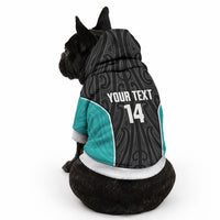 Custom New Zealand Stingray Oztag Pet Hoodie Tag Rugby Maori Pattern Black Version LT14 - Polynesian Pride