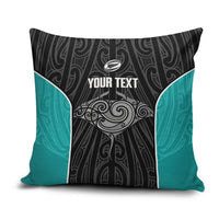 Custom New Zealand Stingray Oztag Pillow Cover Tag Rugby Maori Pattern Black Version LT14 Black - Polynesian Pride