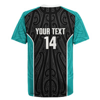 Custom New Zealand Stingray Oztag Rugby Jersey Tag Rugby Maori Pattern Black Version LT14 - Polynesian Pride