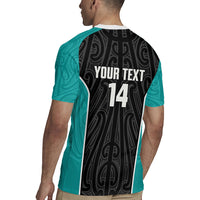 Custom New Zealand Stingray Oztag Rugby Jersey Tag Rugby Maori Pattern Black Version LT14 - Polynesian Pride