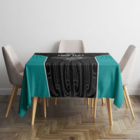 Custom New Zealand Stingray Oztag Tablecloth Tag Rugby Maori Pattern Black Version LT14 - Polynesian Pride