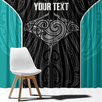 Custom New Zealand Stingray Oztag Window Curtain Tag Rugby Maori Pattern Black Version LT14 - Polynesian Pride
