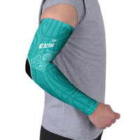 Custom New Zealand Stingray Oztag Arm Sleeves Tag Rugby Maori Pattern Teal Version LT14 - Polynesian Pride
