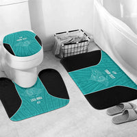 Custom New Zealand Stingray Oztag Bathroom Set Tag Rugby Maori Pattern Teal Version LT14 Mat Set Only (3 pcs) One Size Teal - Polynesian Pride
