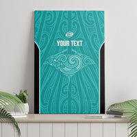 Custom New Zealand Stingray Oztag Canvas Wall Art Tag Rugby Maori Pattern Teal Version LT14 - Polynesian Pride