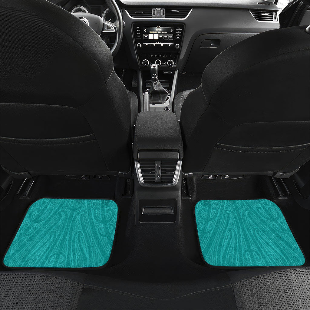 Custom New Zealand Stingray Oztag Car Mats Tag Rugby Maori Pattern Teal Version LT14 Set 2pcs - Back Teal - Polynesian Pride