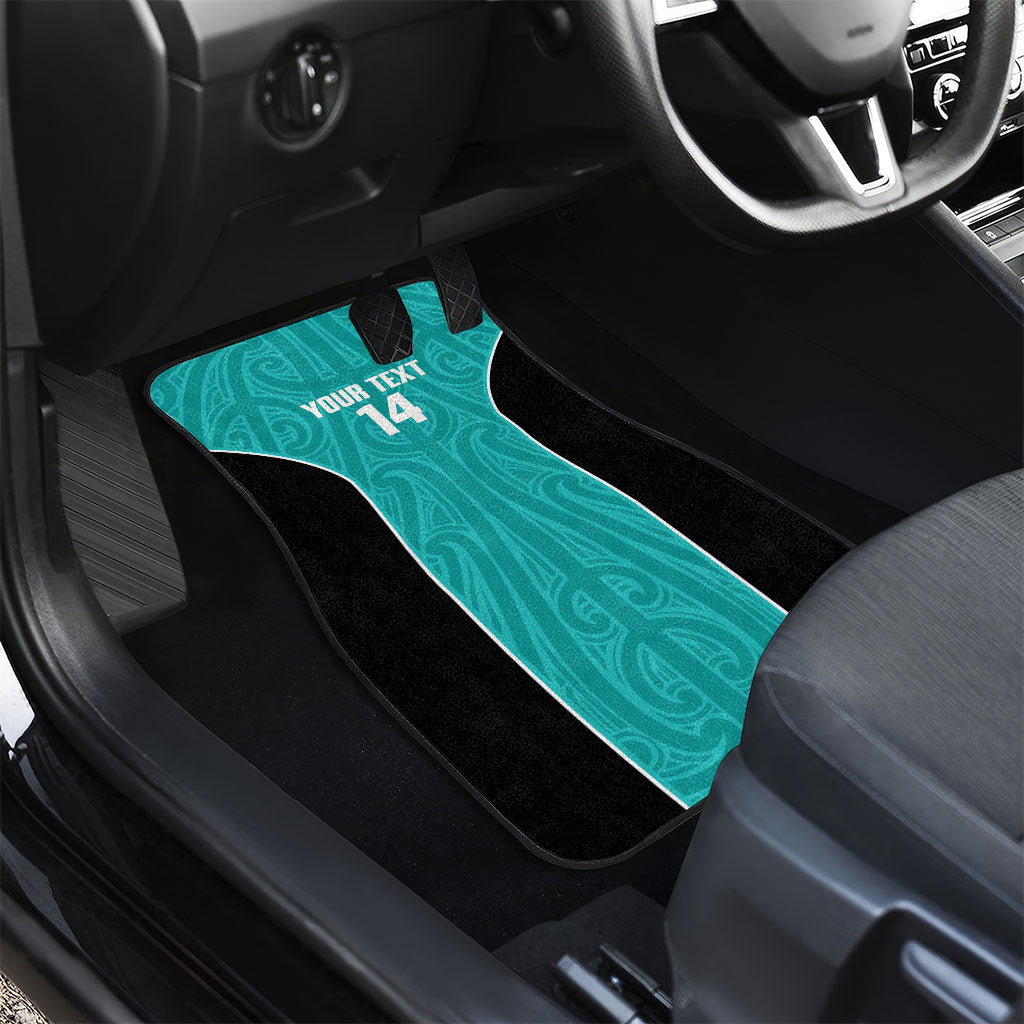 Custom New Zealand Stingray Oztag Car Mats Tag Rugby Maori Pattern Teal Version LT14 - Polynesian Pride