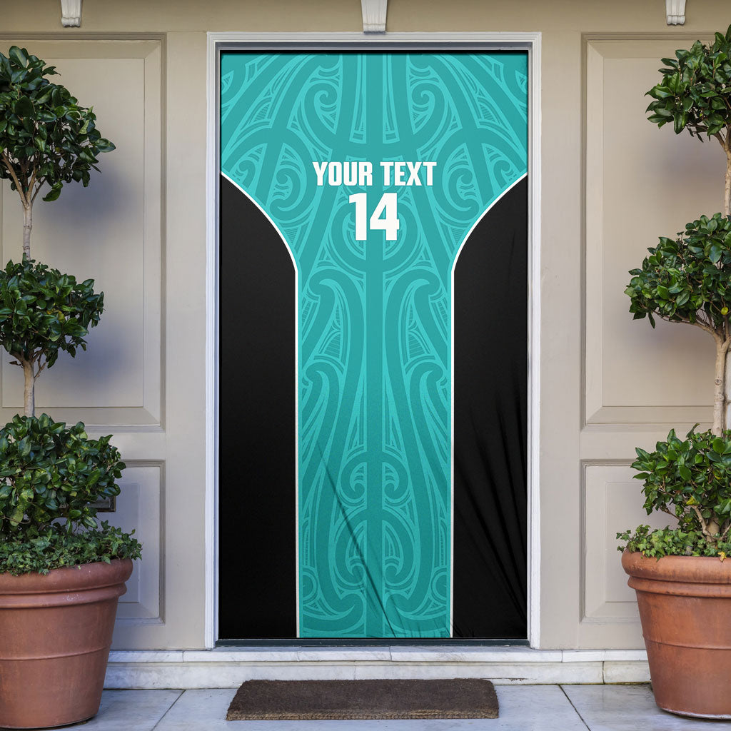 Custom New Zealand Stingray Oztag Door Cover Tag Rugby Maori Pattern Teal Version LT14 Teal - Polynesian Pride