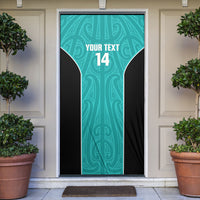 Custom New Zealand Stingray Oztag Door Cover Tag Rugby Maori Pattern Teal Version LT14 Teal - Polynesian Pride