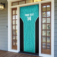 Custom New Zealand Stingray Oztag Door Cover Tag Rugby Maori Pattern Teal Version LT14 - Polynesian Pride