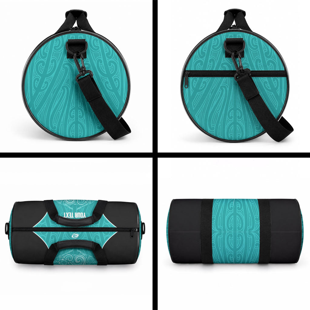 Custom New Zealand Stingray Oztag Duffle Bag Tag Rugby Maori Pattern Teal Version LT14 - Polynesian Pride