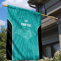 Custom New Zealand Stingray Oztag Garden Flag Tag Rugby Maori Pattern Teal Version LT14 - Polynesian Pride