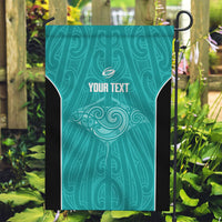Custom New Zealand Stingray Oztag Garden Flag Tag Rugby Maori Pattern Teal Version LT14 Garden Flag Teal - Polynesian Pride