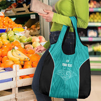 Custom New Zealand Stingray Oztag Grocery Bag Tag Rugby Maori Pattern Teal Version LT14 - Polynesian Pride