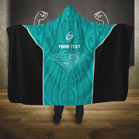 Custom New Zealand Stingray Oztag Hooded Blanket Tag Rugby Maori Pattern Teal Version LT14 - Polynesian Pride