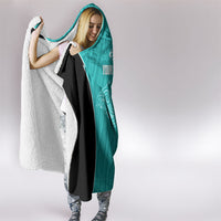 Custom New Zealand Stingray Oztag Hooded Blanket Tag Rugby Maori Pattern Teal Version LT14 - Polynesian Pride