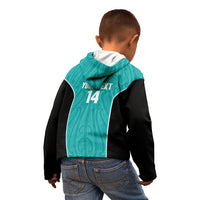 Custom New Zealand Stingray Oztag Kid Hoodie Tag Rugby Maori Pattern Teal Version LT14 - Polynesian Pride