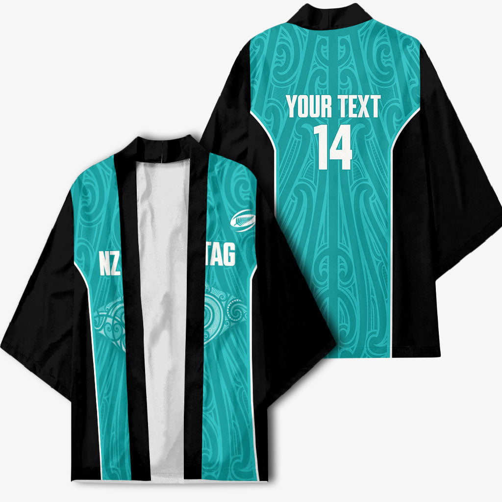 Custom New Zealand Stingray Oztag Kimono Tag Rugby Maori Pattern Teal Version LT14 - Polynesian Pride