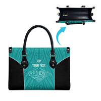 Custom New Zealand Stingray Oztag Leather Bag Tag Rugby Maori Pattern Teal Version LT14 - Polynesian Pride