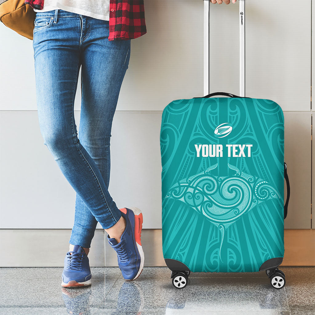 Custom New Zealand Stingray Oztag Luggage Cover Tag Rugby Maori Pattern Teal Version LT14 - Polynesian Pride