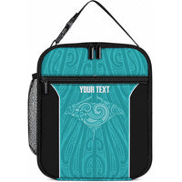 Custom New Zealand Stingray Oztag Lunch Bag Tag Rugby Maori Pattern Teal Version LT14 10.2 × 8.3 × 4.3 inch Teal - Polynesian Pride