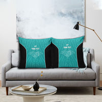 Custom New Zealand Stingray Oztag Pillow Cover Tag Rugby Maori Pattern Teal Version LT14 - Polynesian Pride