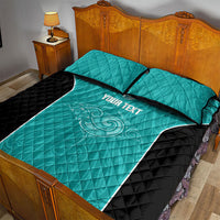 Custom New Zealand Stingray Oztag Quilt Bed Set Tag Rugby Maori Pattern Teal Version LT14 - Polynesian Pride