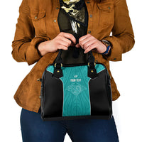 Custom New Zealand Stingray Oztag Shoulder Handbag Tag Rugby Maori Pattern Teal Version LT14 - Polynesian Pride